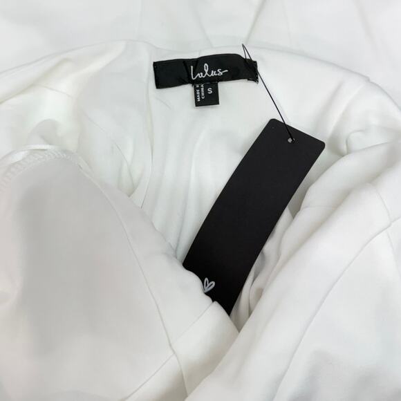 Lulus Perfection Bound White Sleeveless Cowl Back Mini Dress size S NWT - Picture 6 of 6